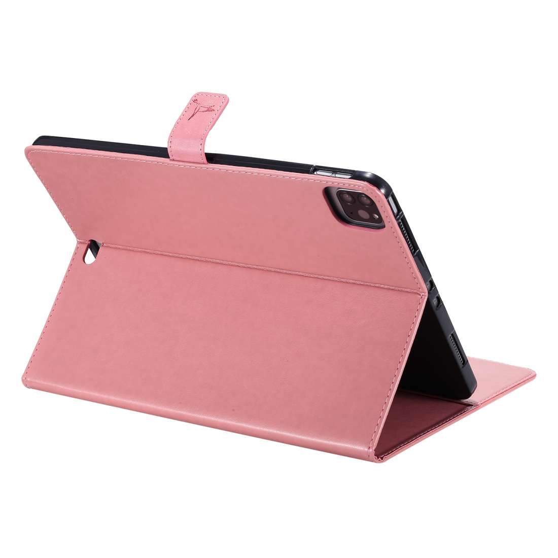 For iPad Pro 11 (2020) Pressed Printing Woman and Cat Pattern Horizontal Flip Leather T ... (Pink)