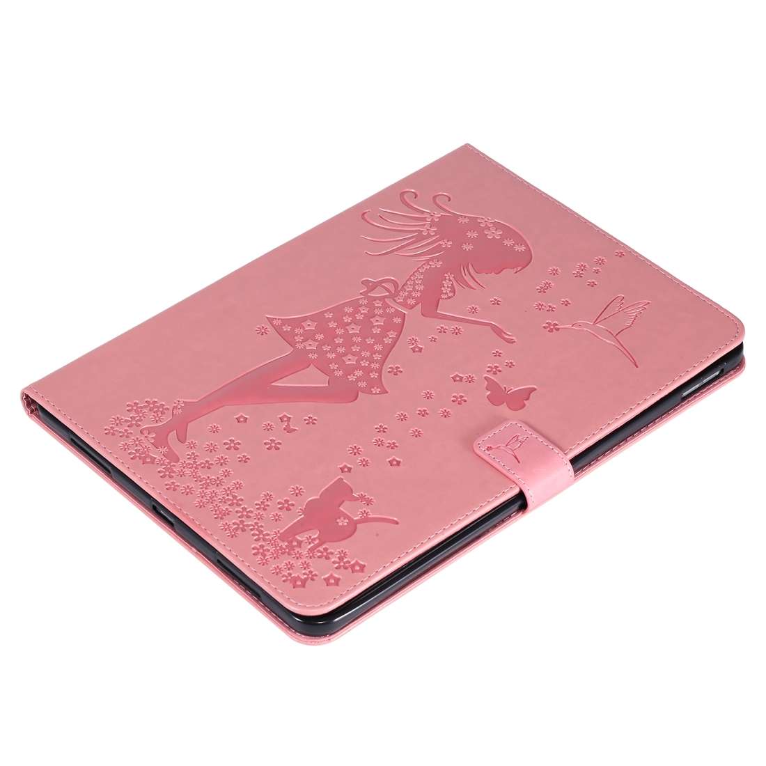 For iPad Pro 11 (2020) Pressed Printing Woman and Cat Pattern Horizontal Flip Leather T ... (Pink)