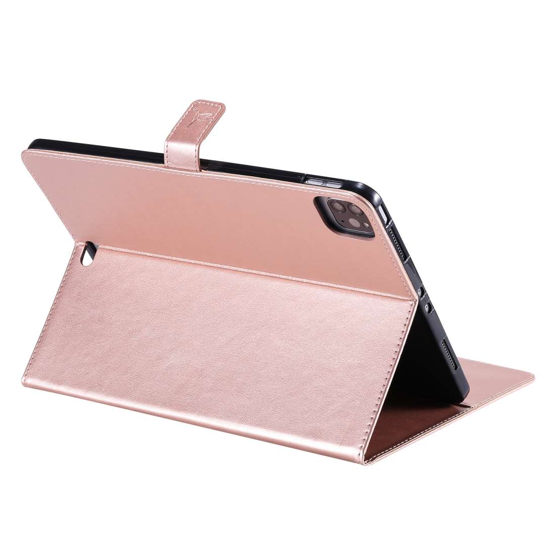 For iPad Pro 11 (2020) Pressed Printing Woman and Cat Pattern Horizontal Flip Leat ... (Rose Gold)