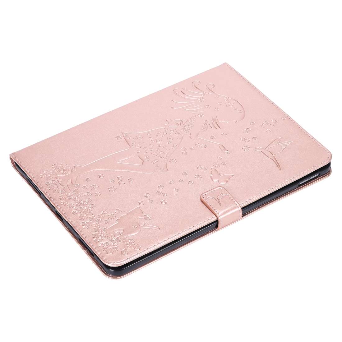 For iPad Pro 11 (2020) Pressed Printing Woman and Cat Pattern Horizontal Flip Leat ... (Rose Gold)