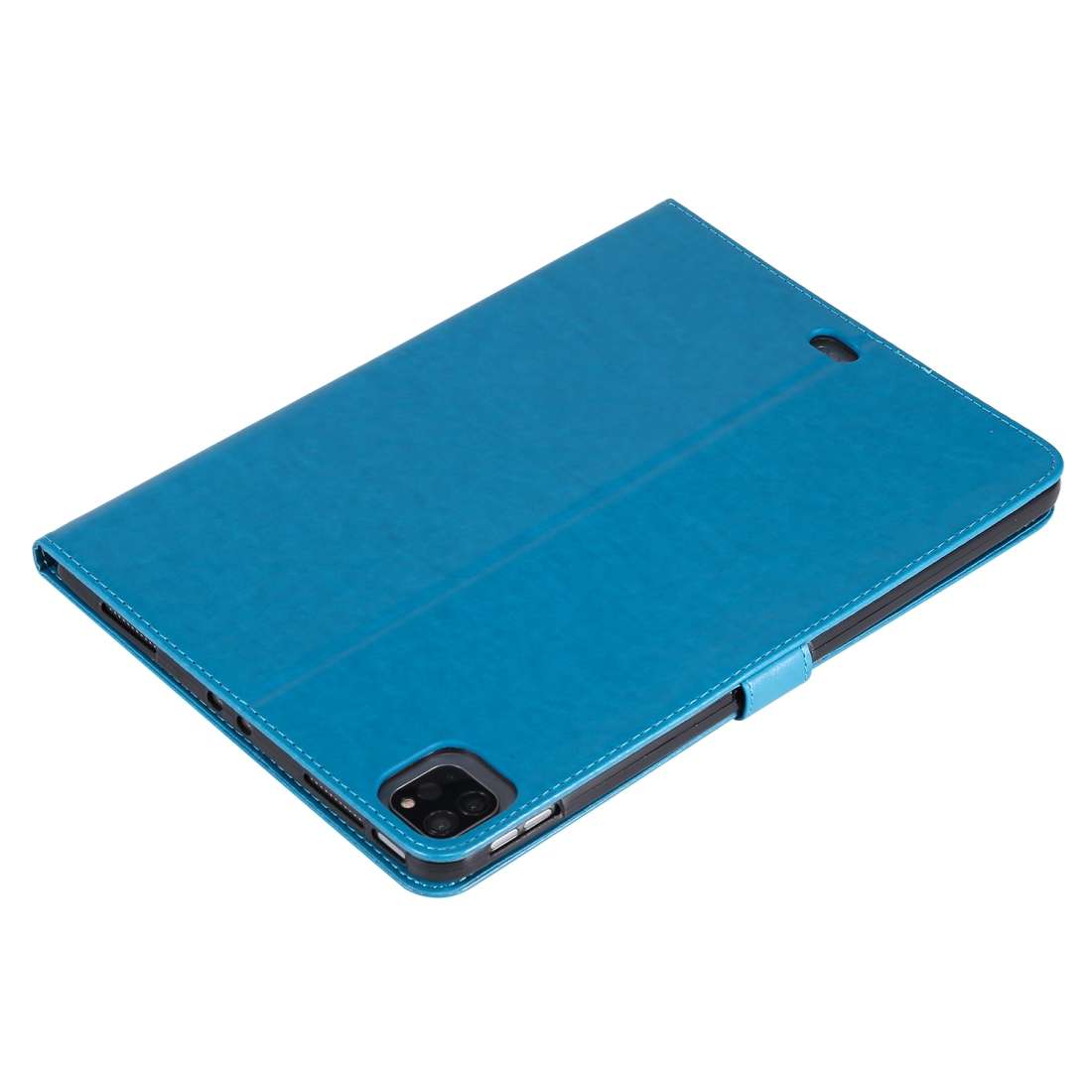 For iPad Pro 11 (2020) Pressed Printing Woman and Cat Pattern Horizontal Flip Leather T ... (Blue)