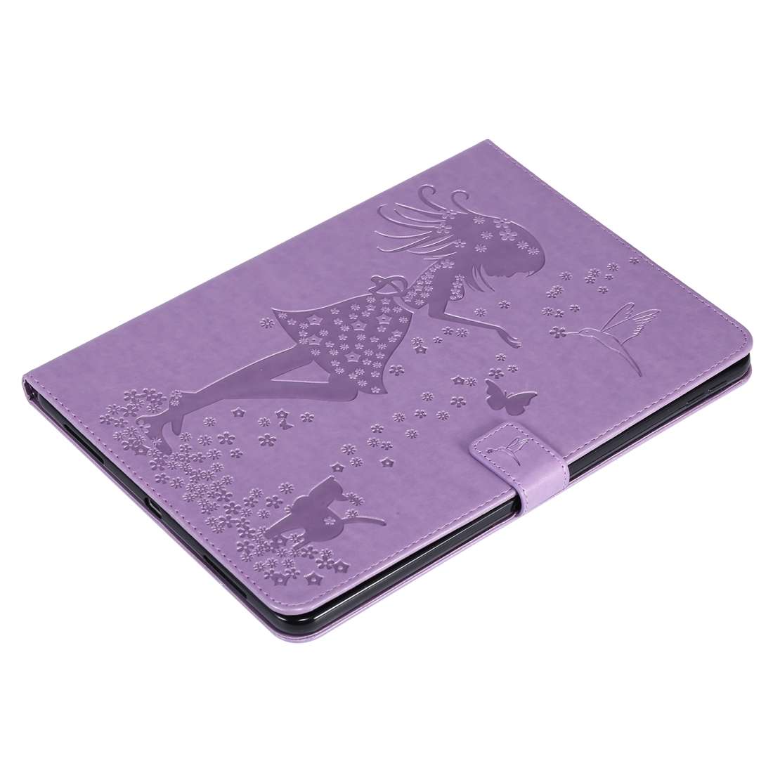 For iPad Pro 11 (2020) Pressed Printing Woman and Cat Pattern Horizontal Flip Leather ... (Purple)