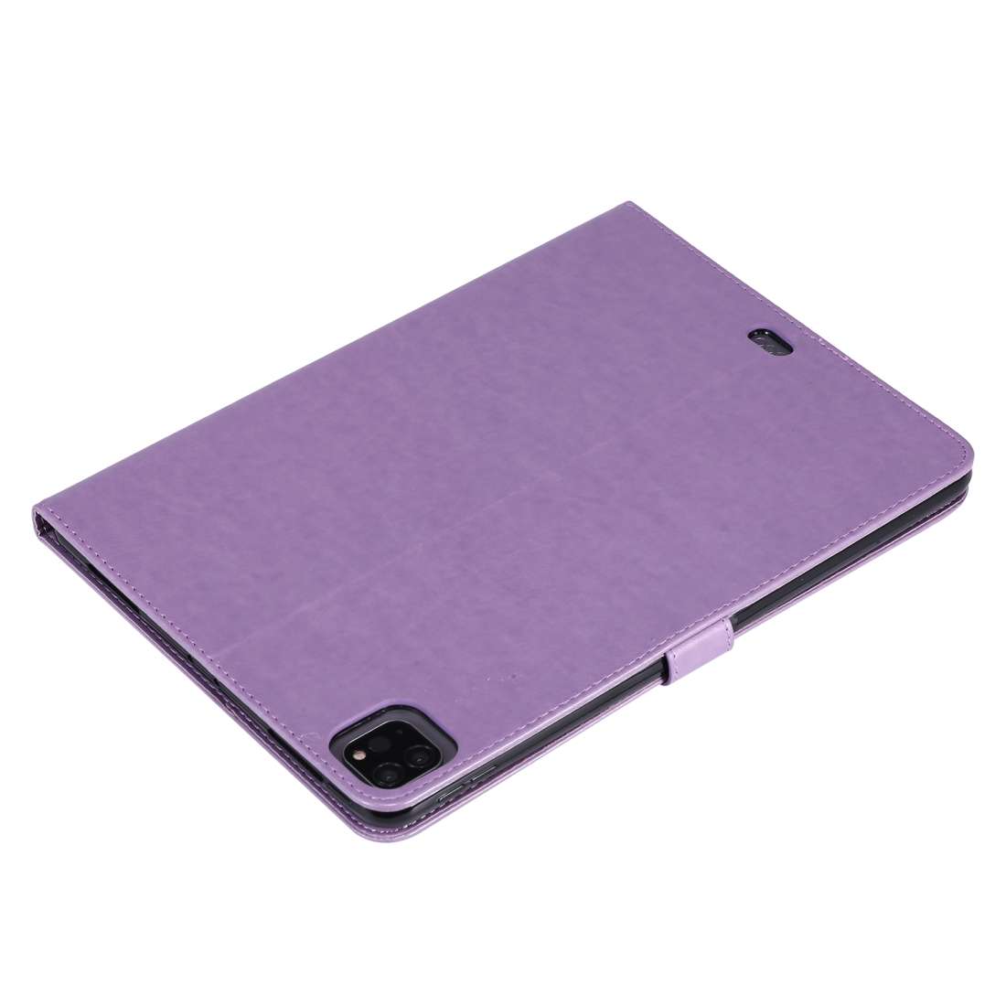 For iPad Pro 11 (2020) Pressed Printing Woman and Cat Pattern Horizontal Flip Leather ... (Purple)