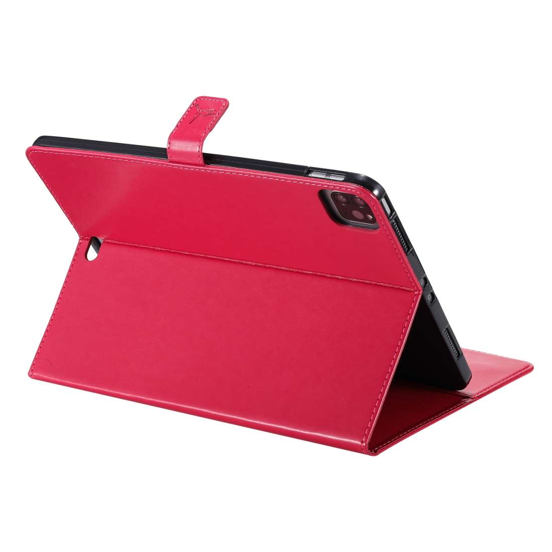 For iPad Pro 11 (2020) Pressed Printing Woman and Cat Pattern Horizontal Flip Leather Ta ... (Red)