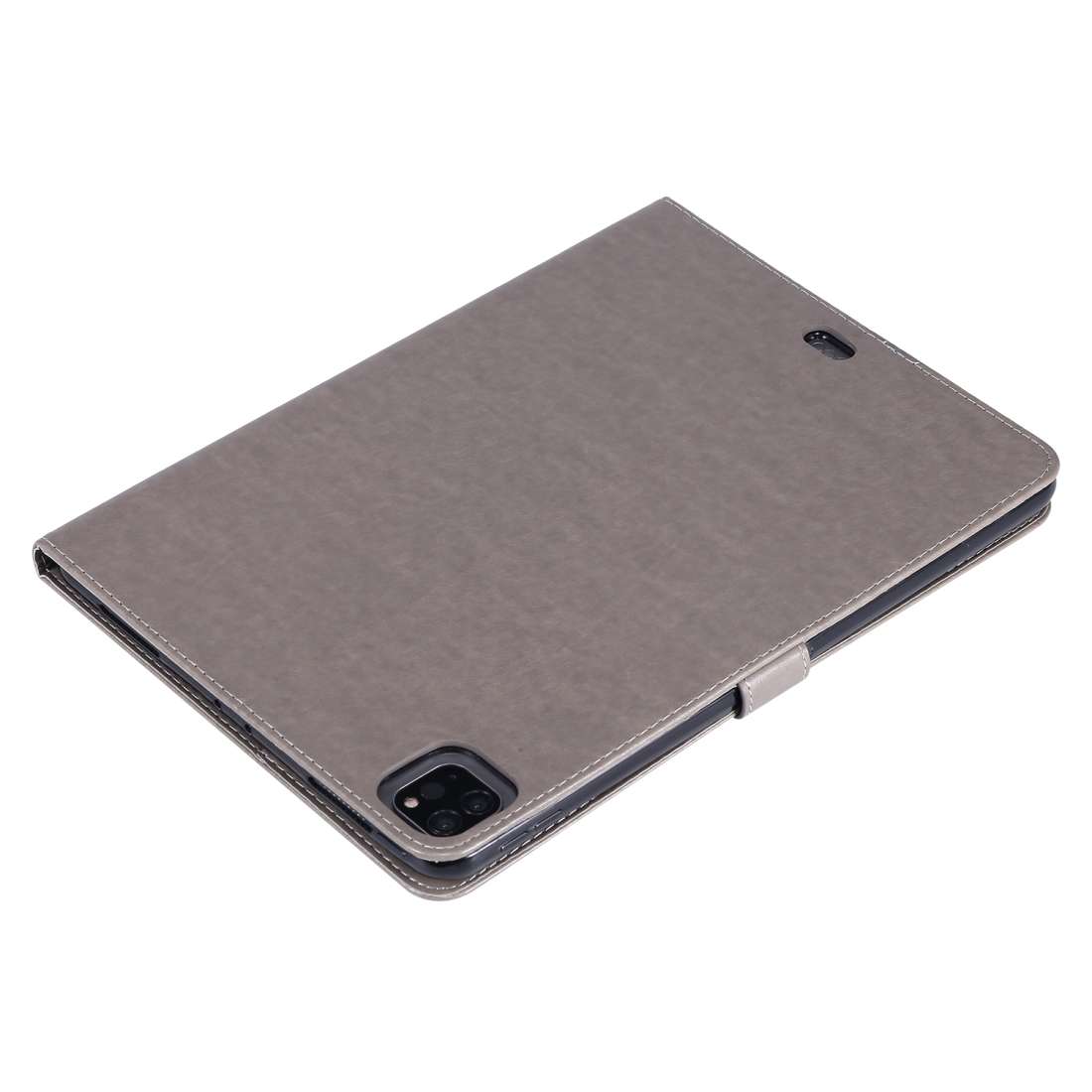 For iPad Pro 11 (2020) Pressed Printing Woman and Cat Pattern Horizontal Flip Leather T ... (Grey)