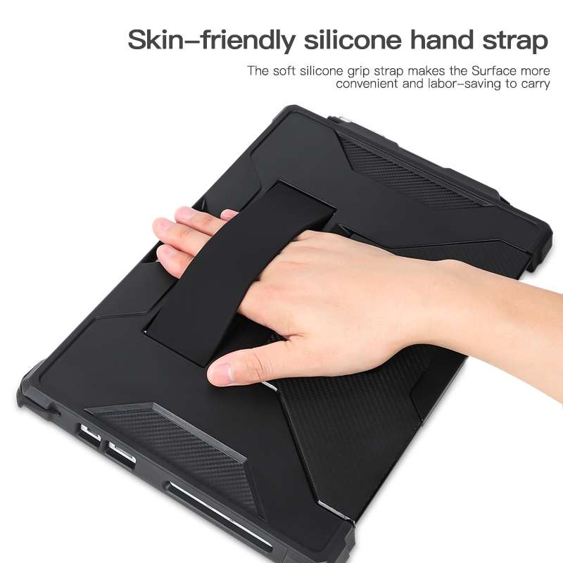 For MicroSoft Surface Pro 4 / 5 / 6 / 7 Armor Kickstand Shockproof Tablet Case(Grey White)