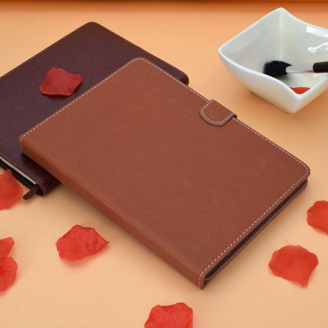 For 7 inch Solid Color Tablet PC Universal Magnetic Horizontal Flip Leather Case with ... (Brown)