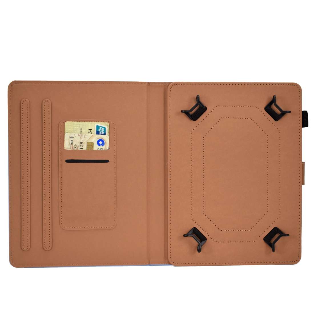 For 7 inch Solid Color Tablet PC Universal Magnetic Horizontal Flip Leather Case with ... (Black)
