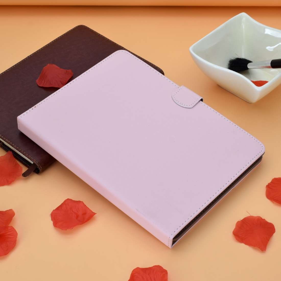 For 7 inch Solid Color Tablet PC Universal Magnetic Horizontal Flip Leather Case with C ... (Pink)