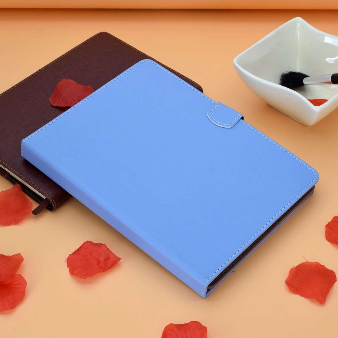 For 7 inch Solid Color Tablet PC Universal Magnetic Horizontal Flip Leather Case with C ... (Blue)