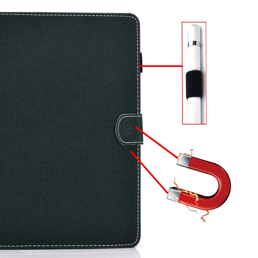For 7 inch Solid Color Tablet PC Universal Magnetic Horizontal Flip Leather Case with ... (Green)