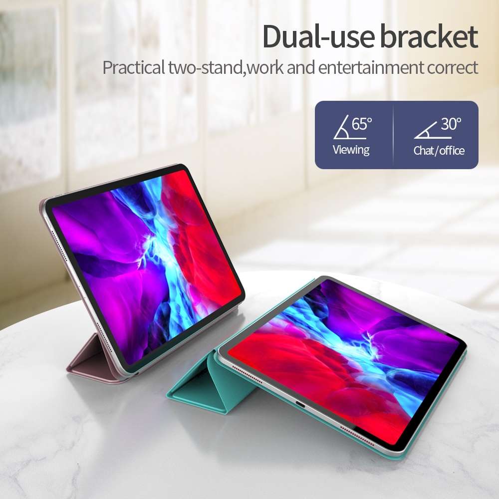 For iPad Pro 11 (2020) Horizontal Flip Ultra-thin Double-sided Clip Magnetic PU Lea ... (Rose Red)