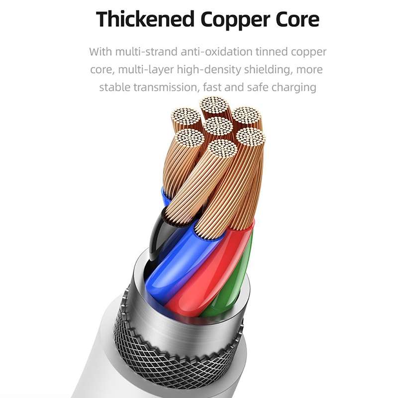 USAMS US-SJ606 U84 2.4A USB to 8 Pin Charging Data Cable, Cable Length:3m(White)