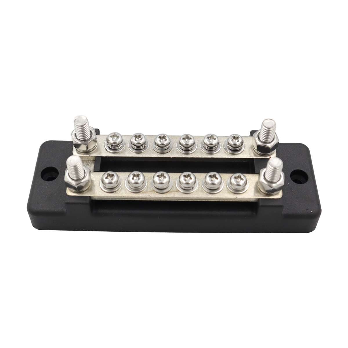 CP-3023-01 150A 12-48V RV Yacht Double-row 6-way Busbar(Black)
