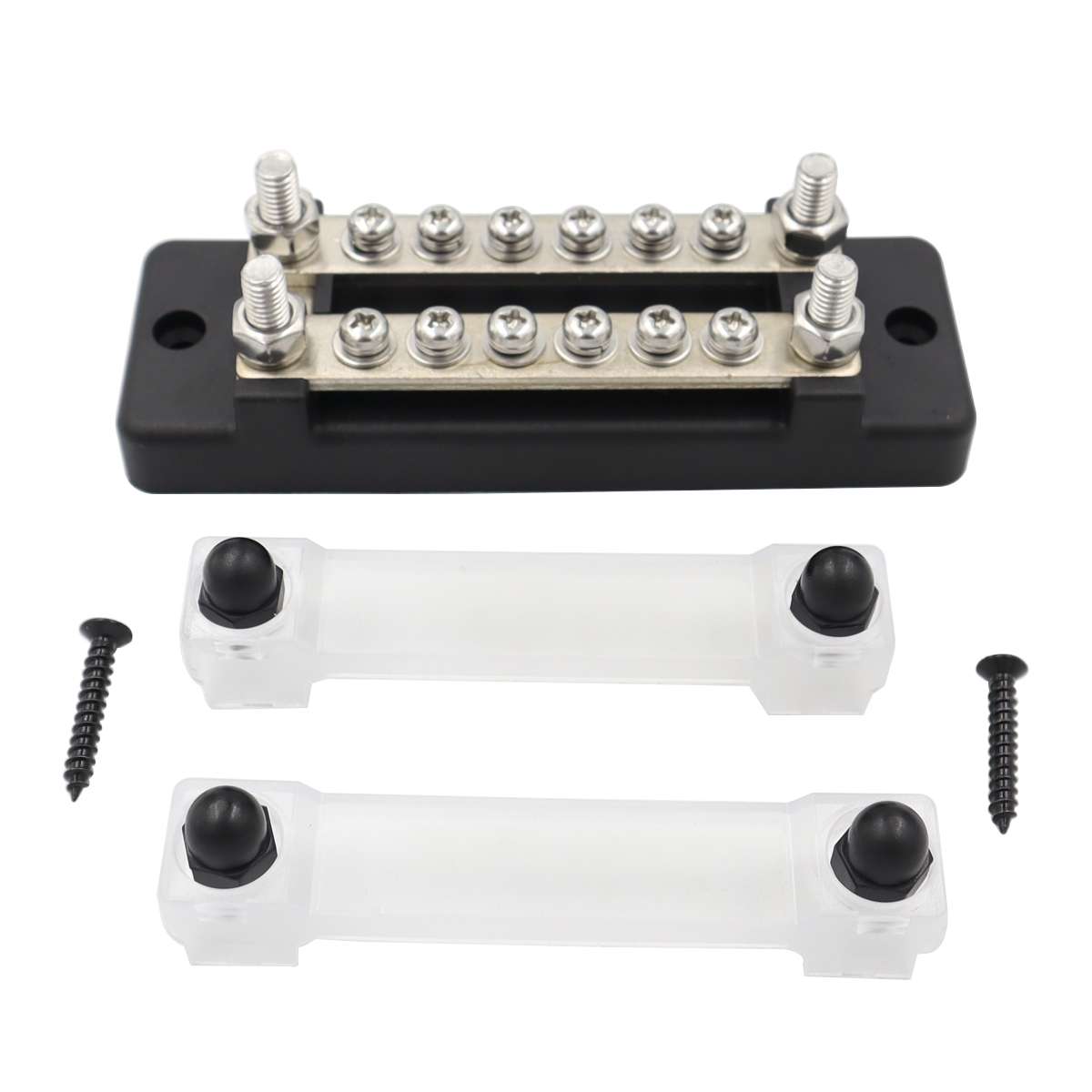 CP-3023-01 150A 12-48V RV Yacht Double-row 6-way Busbar(Black)