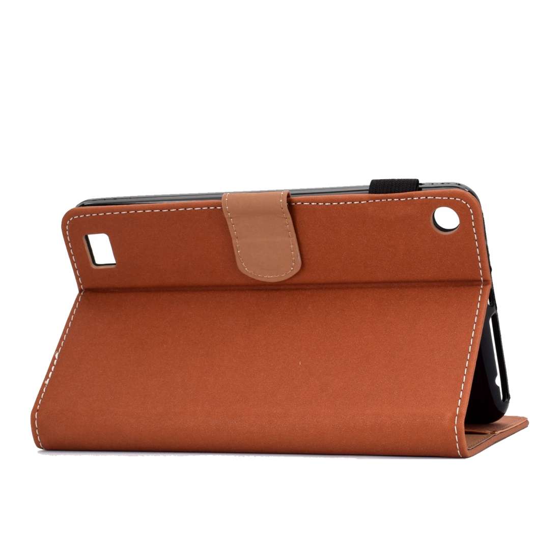 For Kindle Fire 7(2015/2017/2019) Solid Color Tablet PC Universal Magnetic Horizontal ... (Brown)