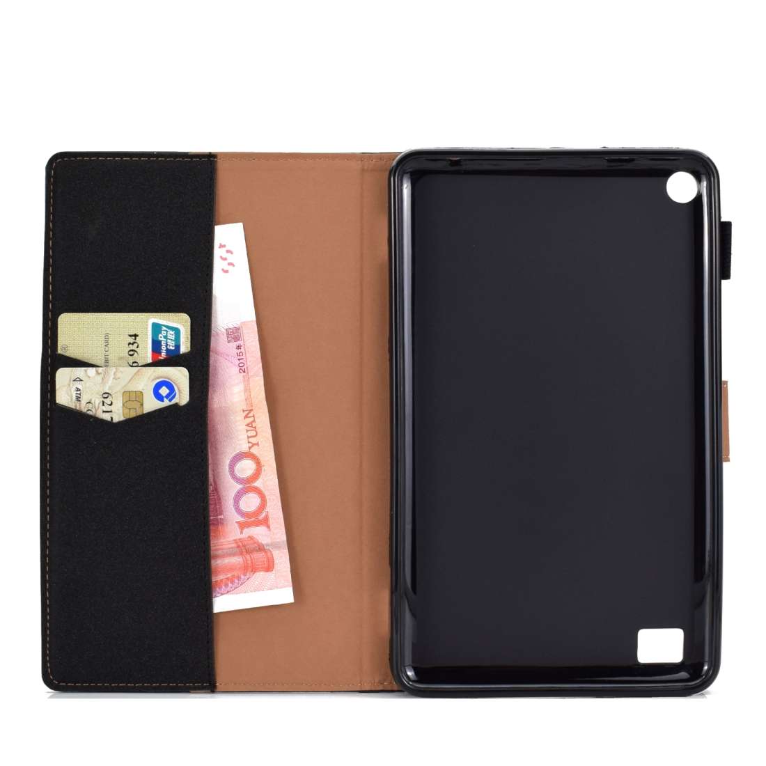 For Kindle Fire 7(2015/2017/2019) Solid Color Tablet PC Universal Magnetic Horizontal ... (Black)