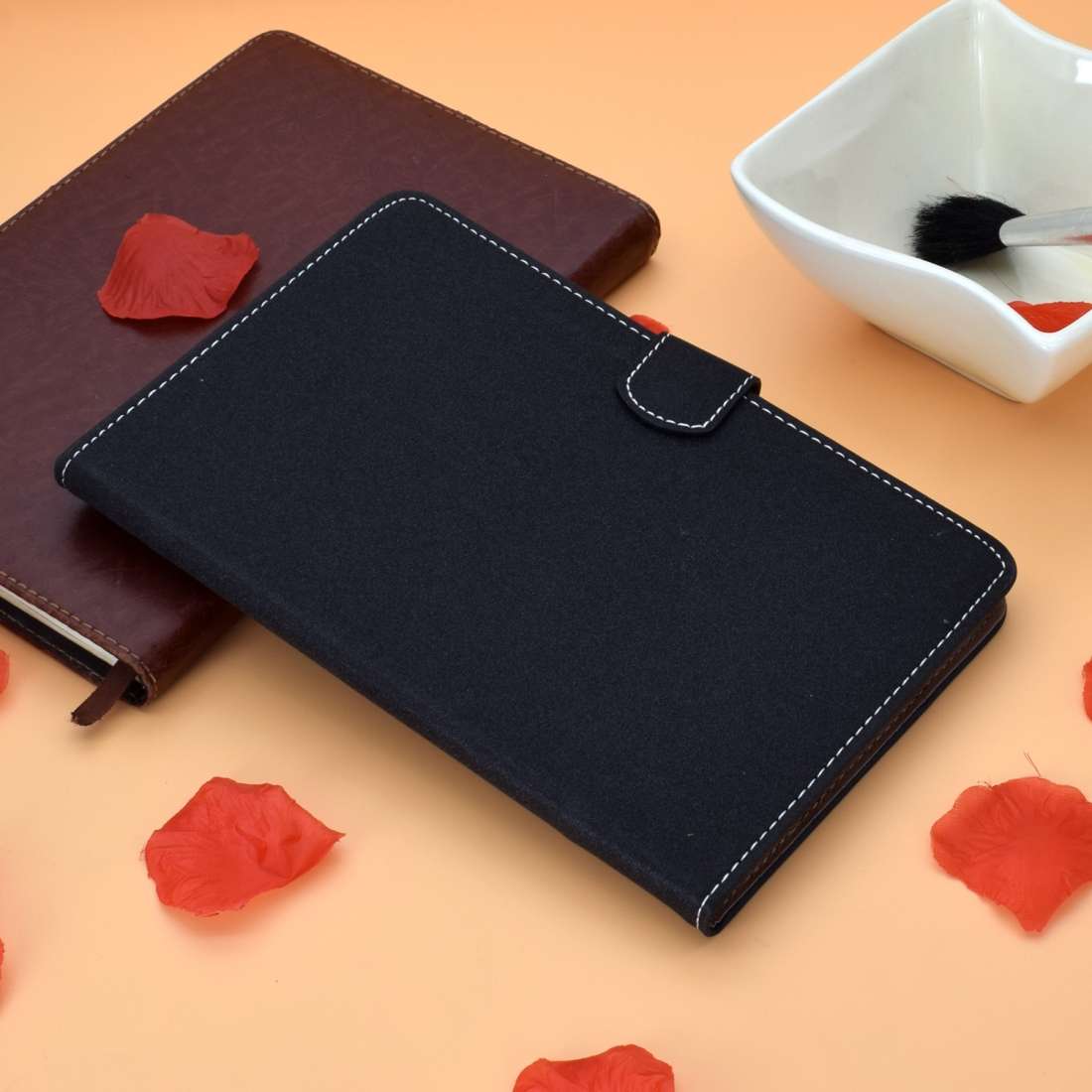 For Kindle Fire 7(2015/2017/2019) Solid Color Tablet PC Universal Magnetic Horizontal ... (Black)