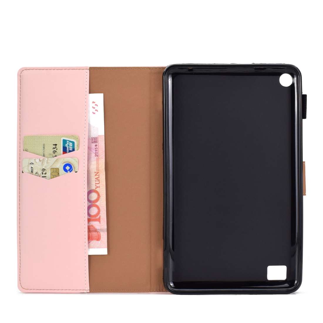 For Kindle Fire 7(2015/2017/2019) Solid Color Tablet PC Universal Magnetic Horizontal F ... (Pink)