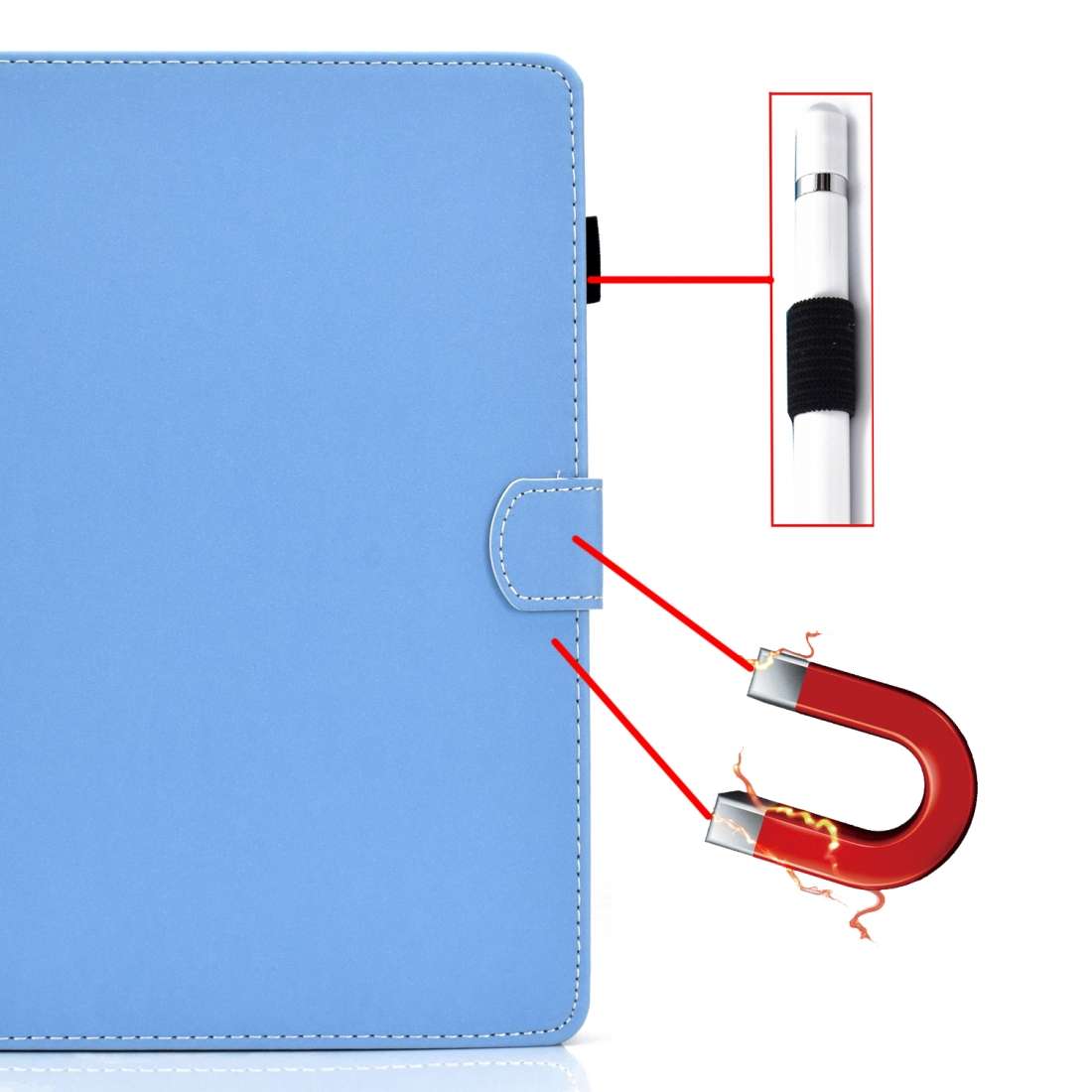 For Kindle Fire 7(2015/2017/2019) Solid Color Tablet PC Universal Magnetic Horizontal F ... (Blue)