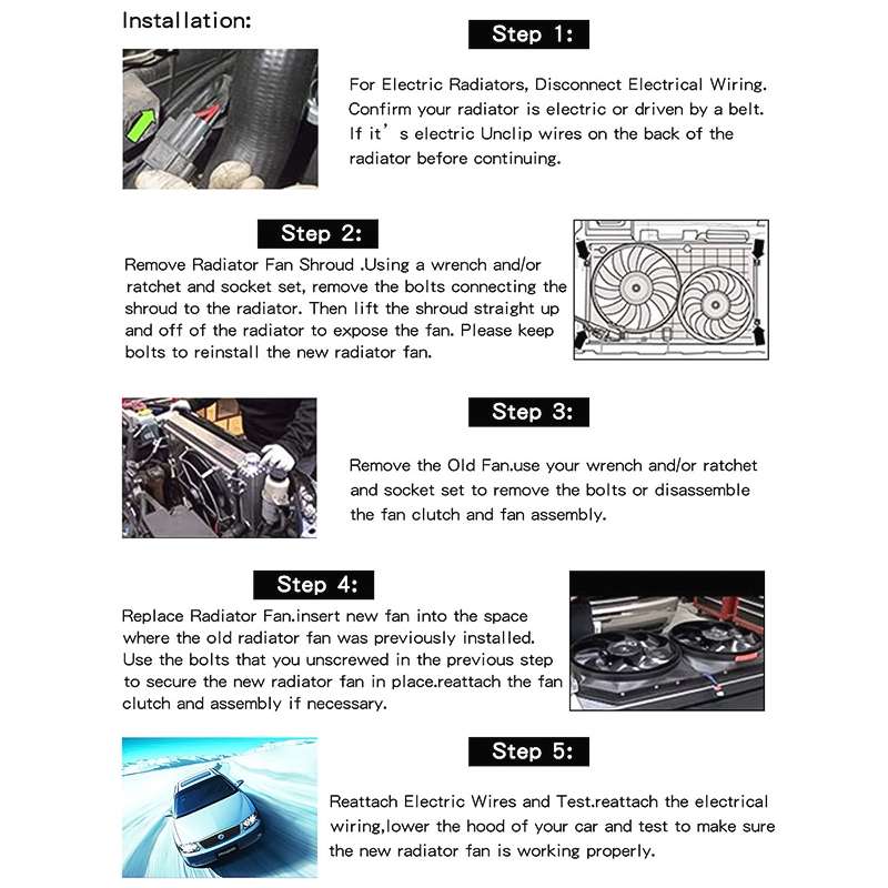 7 inch 12V 80W Car Powerful Transmission Oil Cooling Fan with Mounting Accessorie