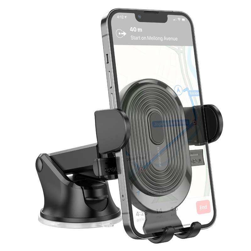 Borofone BH85 Car Center Console One-button Phone Bracket(Black)