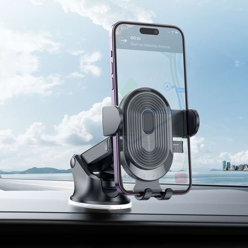 Borofone BH85 Car Center Console One-button Phone Bracket(Black)