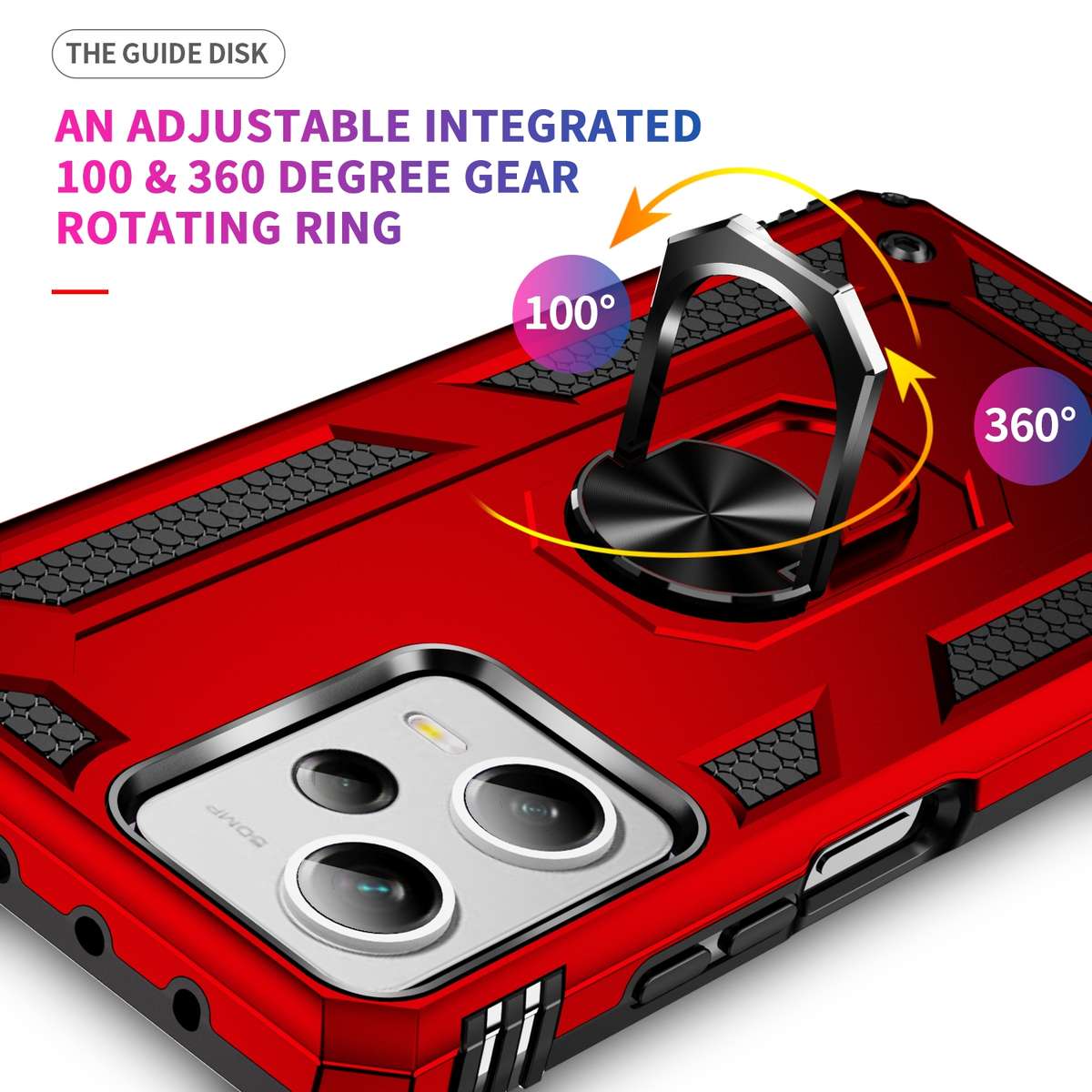 For Xiaomi Redmi Note 12 Pro+ Shockproof TPU + PC Phone Case with Holder(Silver)