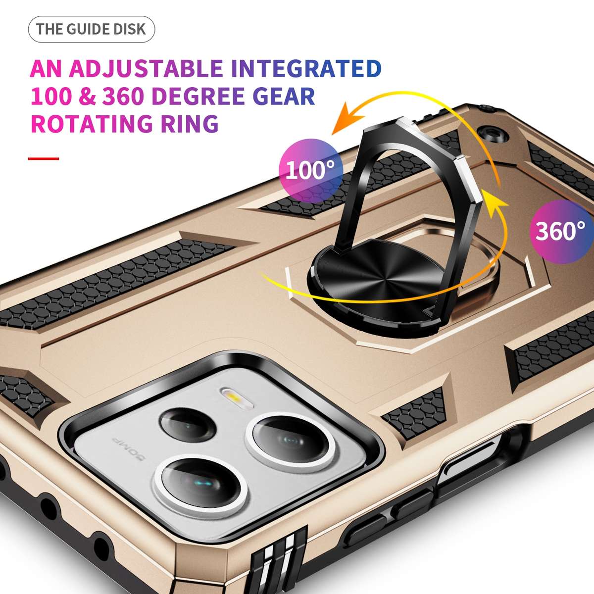 For Xiaomi Redmi Note 12 Pro+ Shockproof TPU + PC Phone Case with Holder(Silver)