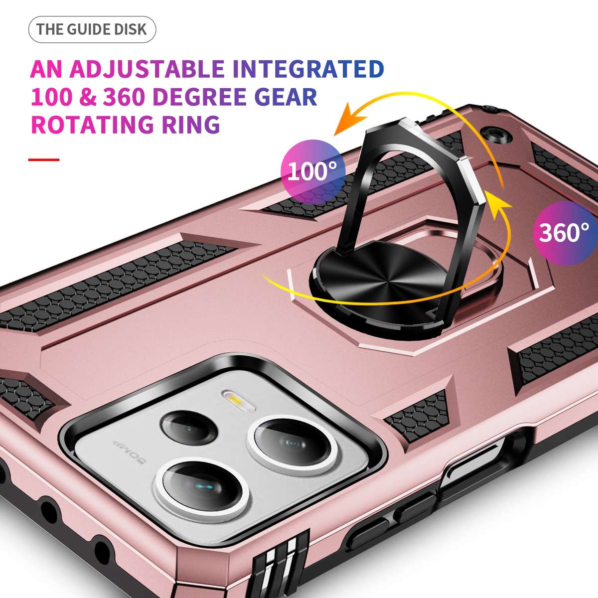 For Xiaomi Redmi Note 12 Pro+ Shockproof TPU + PC Phone Case with Holder(Silver)