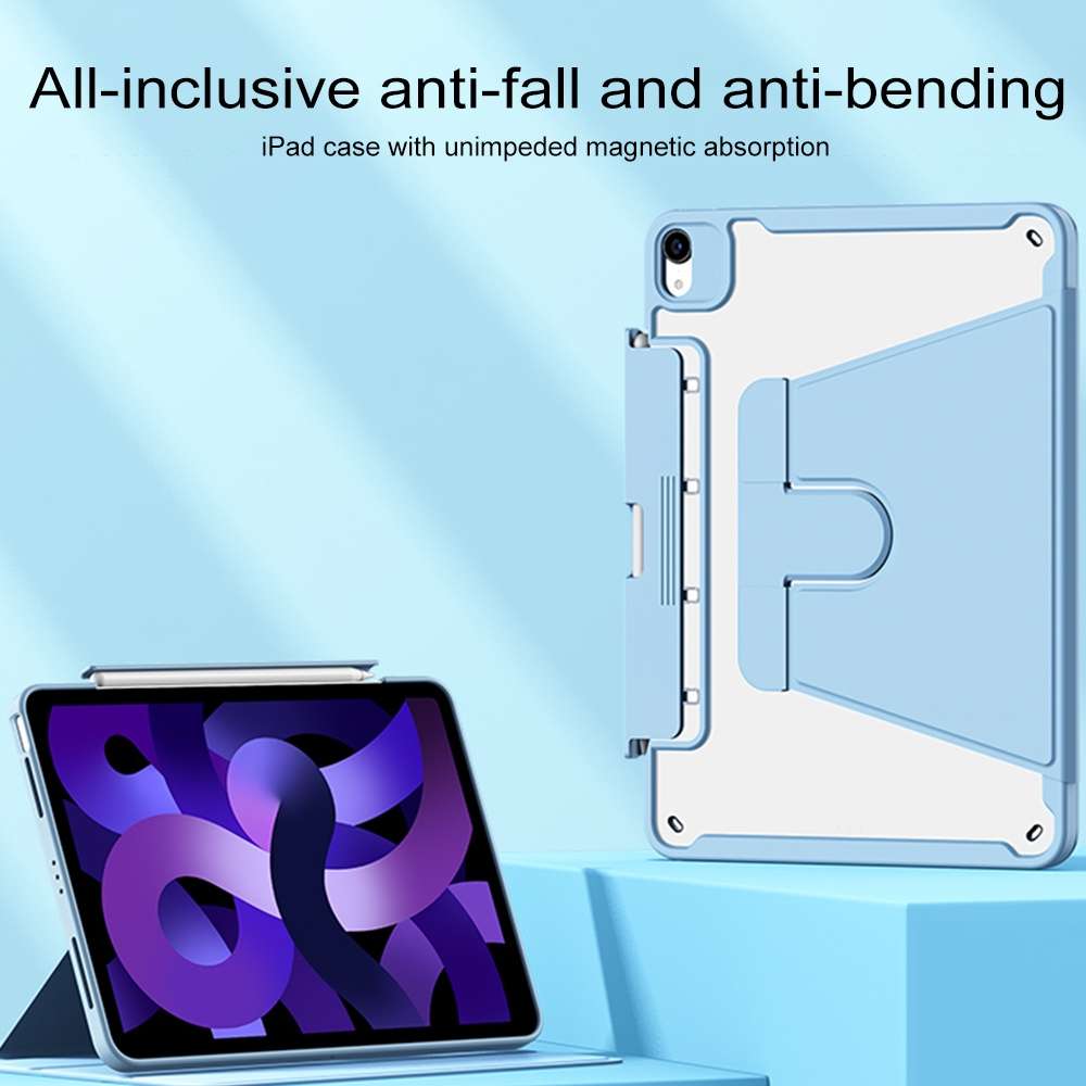 Detachable Rotating Leather Tablet Case For iPad Pro 12.9 2022 / 2020 / 2021 / 2018(White)