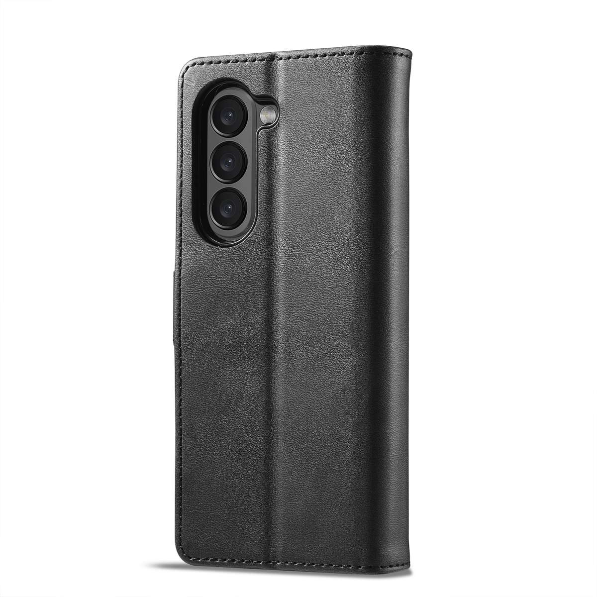 For Samsung Galaxy Z Fold5 5G LC.IMEEKE Calf Texture Leather Phone Case(Black)
