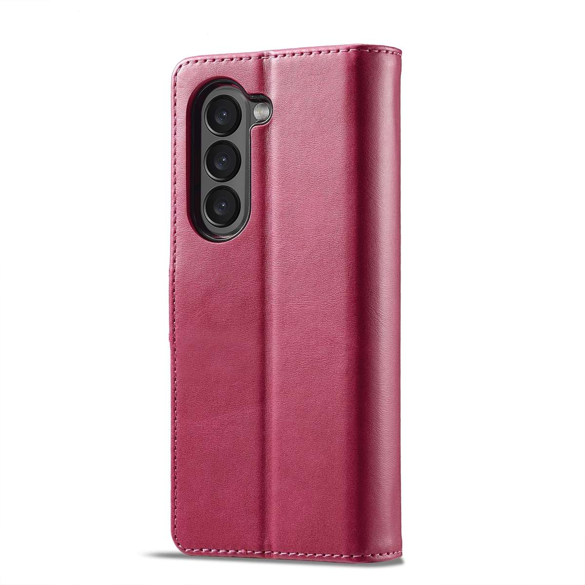For Samsung Galaxy Z Fold5 5G LC.IMEEKE Calf Texture Leather Phone Case(Red)