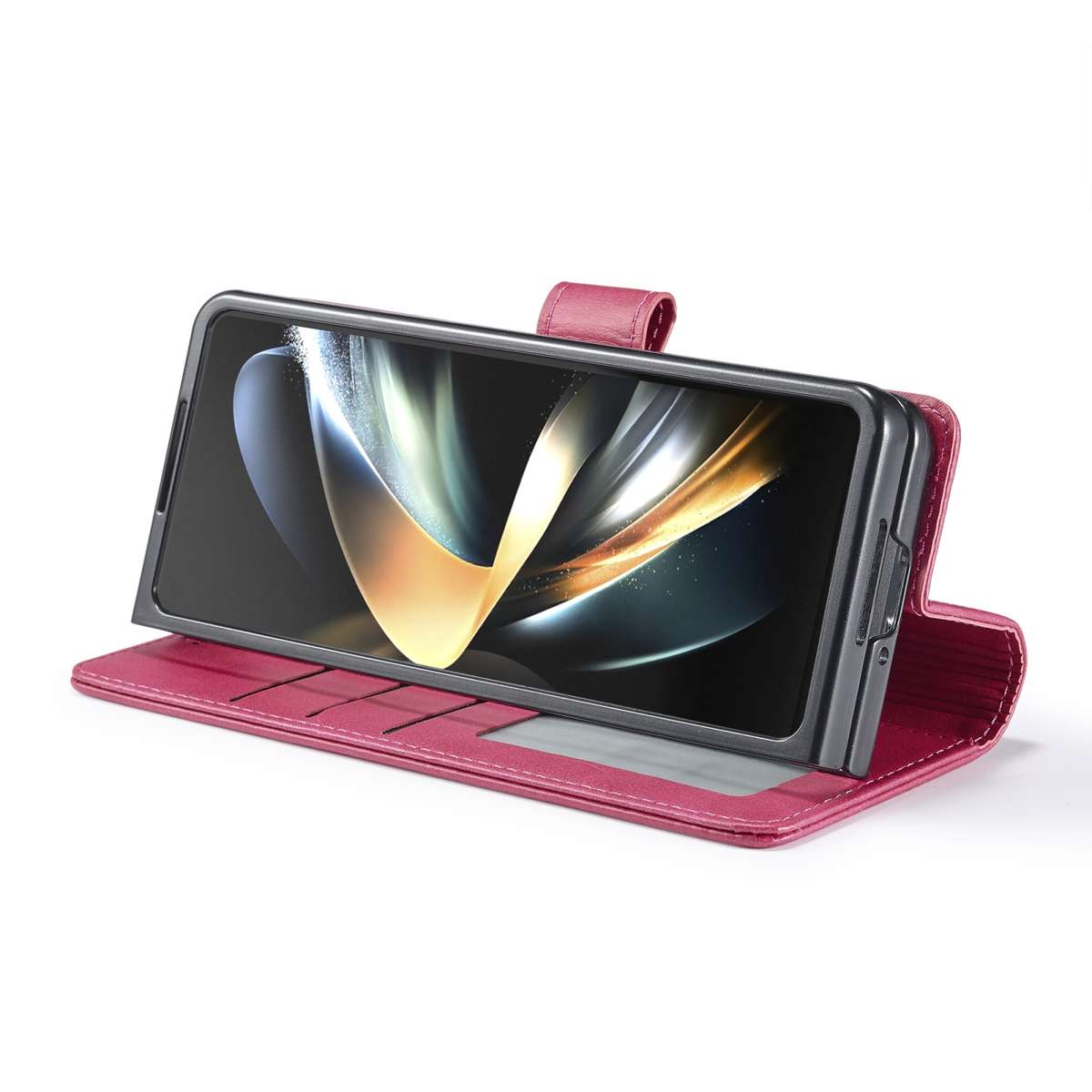 For Samsung Galaxy Z Fold5 5G LC.IMEEKE Calf Texture Leather Phone Case(Red)