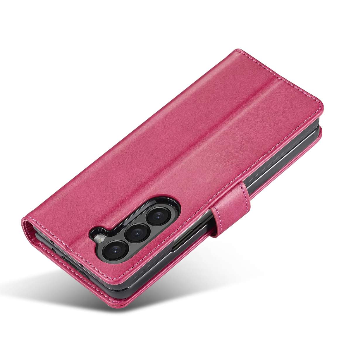 For Samsung Galaxy Z Fold5 5G LC.IMEEKE Calf Texture Leather Phone Case(Red)