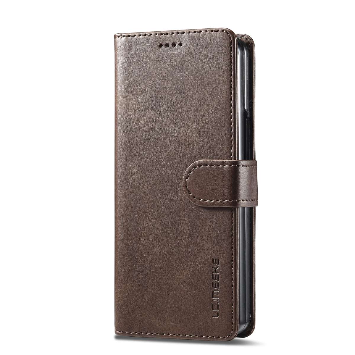 For Samsung Galaxy Z Fold5 5G LC.IMEEKE Calf Texture Leather Phone Case(Coffee)