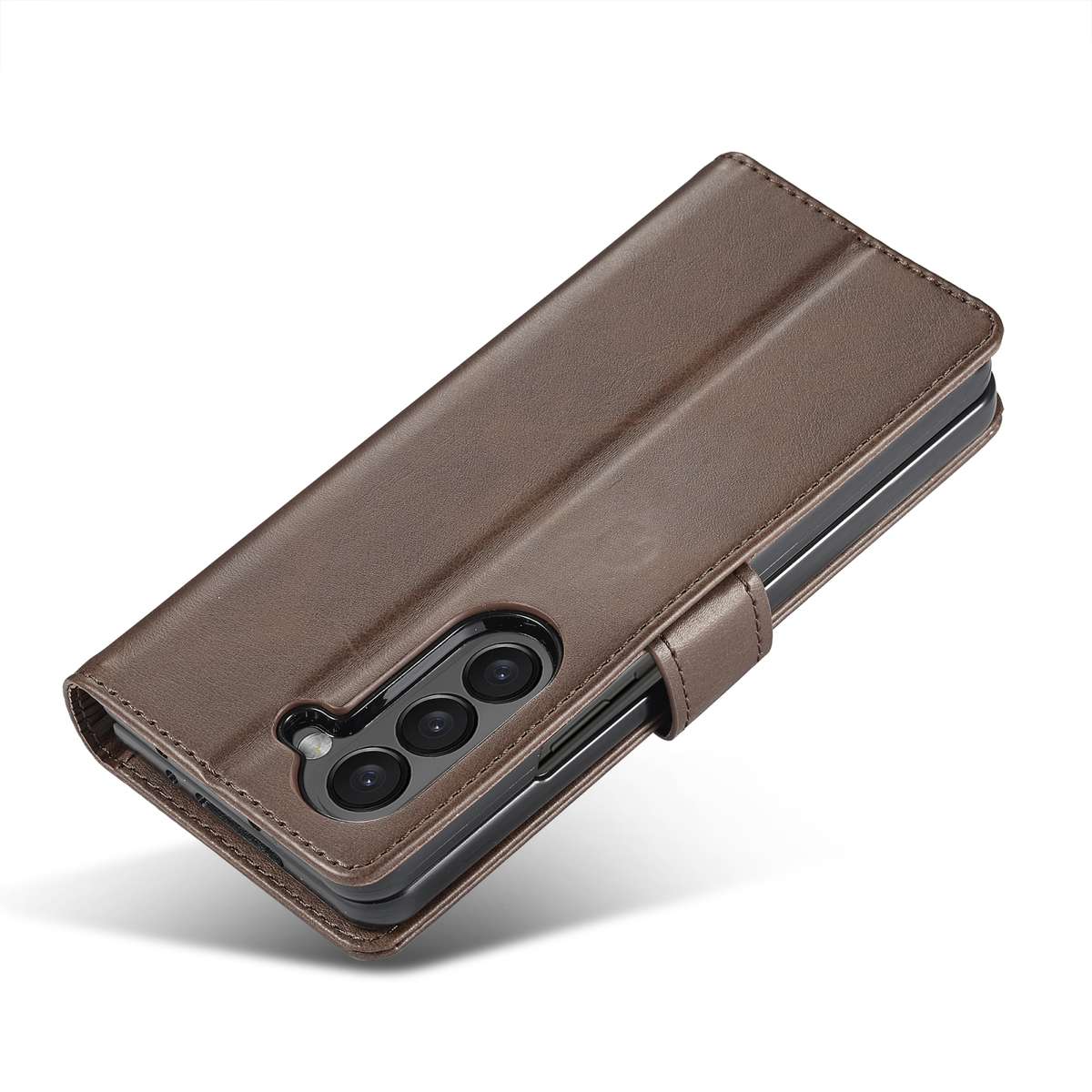 For Samsung Galaxy Z Fold5 5G LC.IMEEKE Calf Texture Leather Phone Case(Coffee)