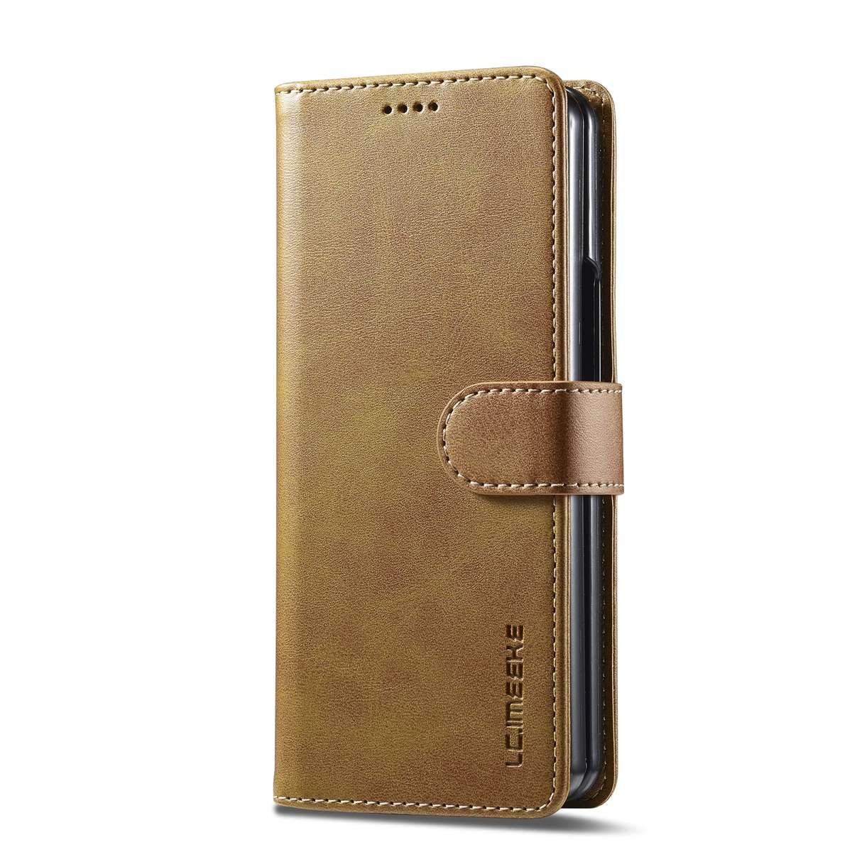 For Samsung Galaxy Z Fold5 5G LC.IMEEKE Calf Texture Leather Phone Case(Brown)