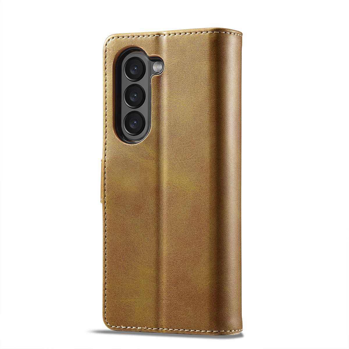 For Samsung Galaxy Z Fold5 5G LC.IMEEKE Calf Texture Leather Phone Case(Brown)