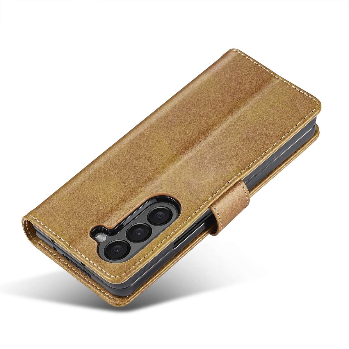 For Samsung Galaxy Z Fold5 5G LC.IMEEKE Calf Texture Leather Phone Case(Brown)