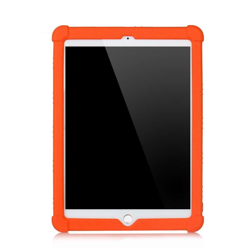 For iPad 6 (9.7 Universal) Tablet PC Silicone Protective Case with Invisible Bracket(Orange)