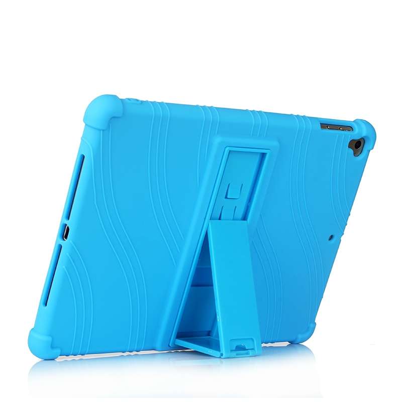 For iPad 6 (9.7 Universal) Tablet PC Silicone Protective Case with Invisible Bracket(Red)