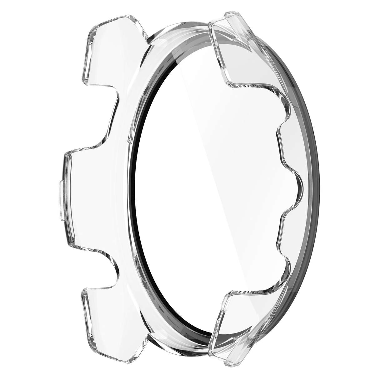 For Garmin Forerunner 265S PC + Tempered Glass Film Integrated Watch Prote ... (Transparent White)
