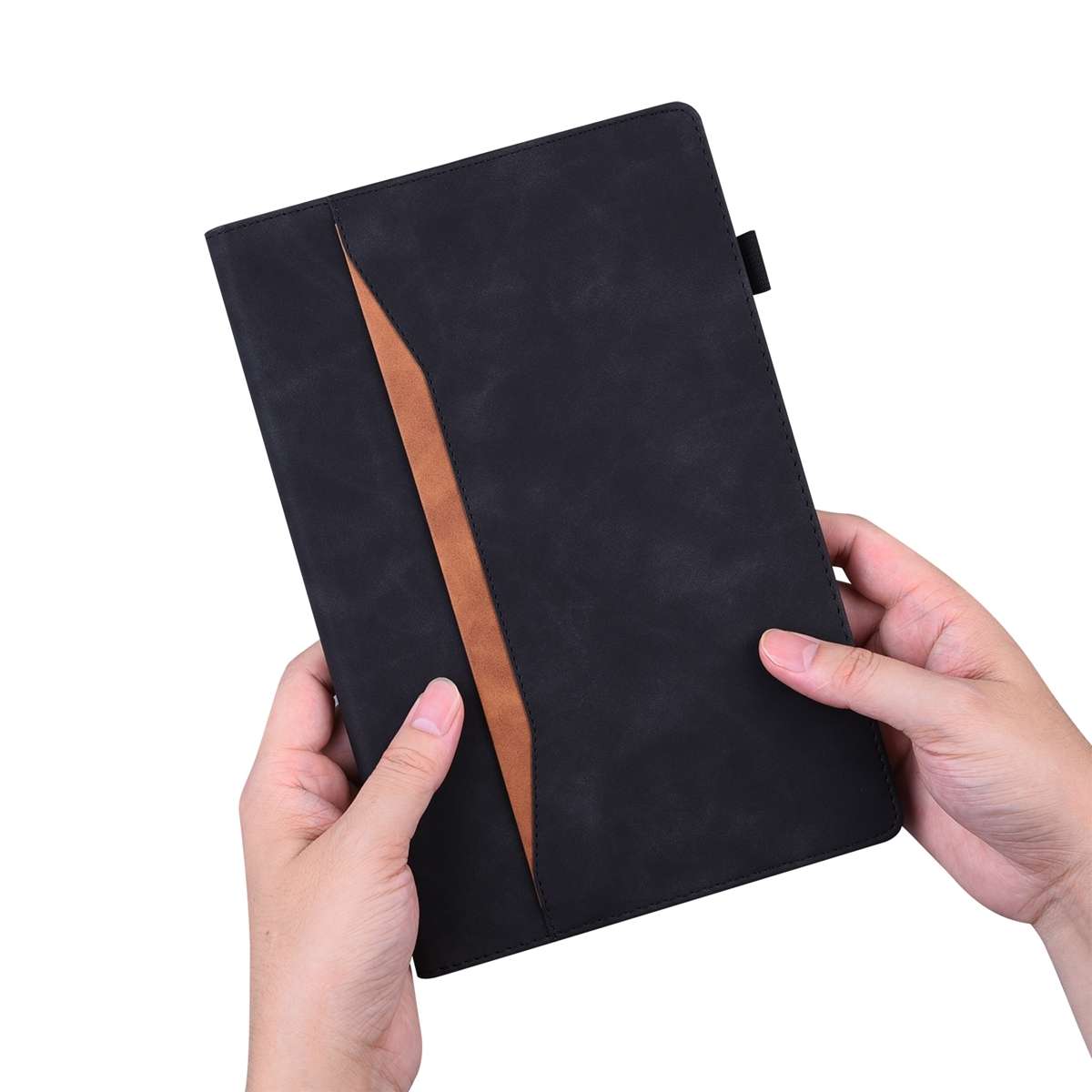 For Amazon Kindle Fire 7 2022 Business Shockproof Horizontal Flip Leather Tablet Case ... (Black)