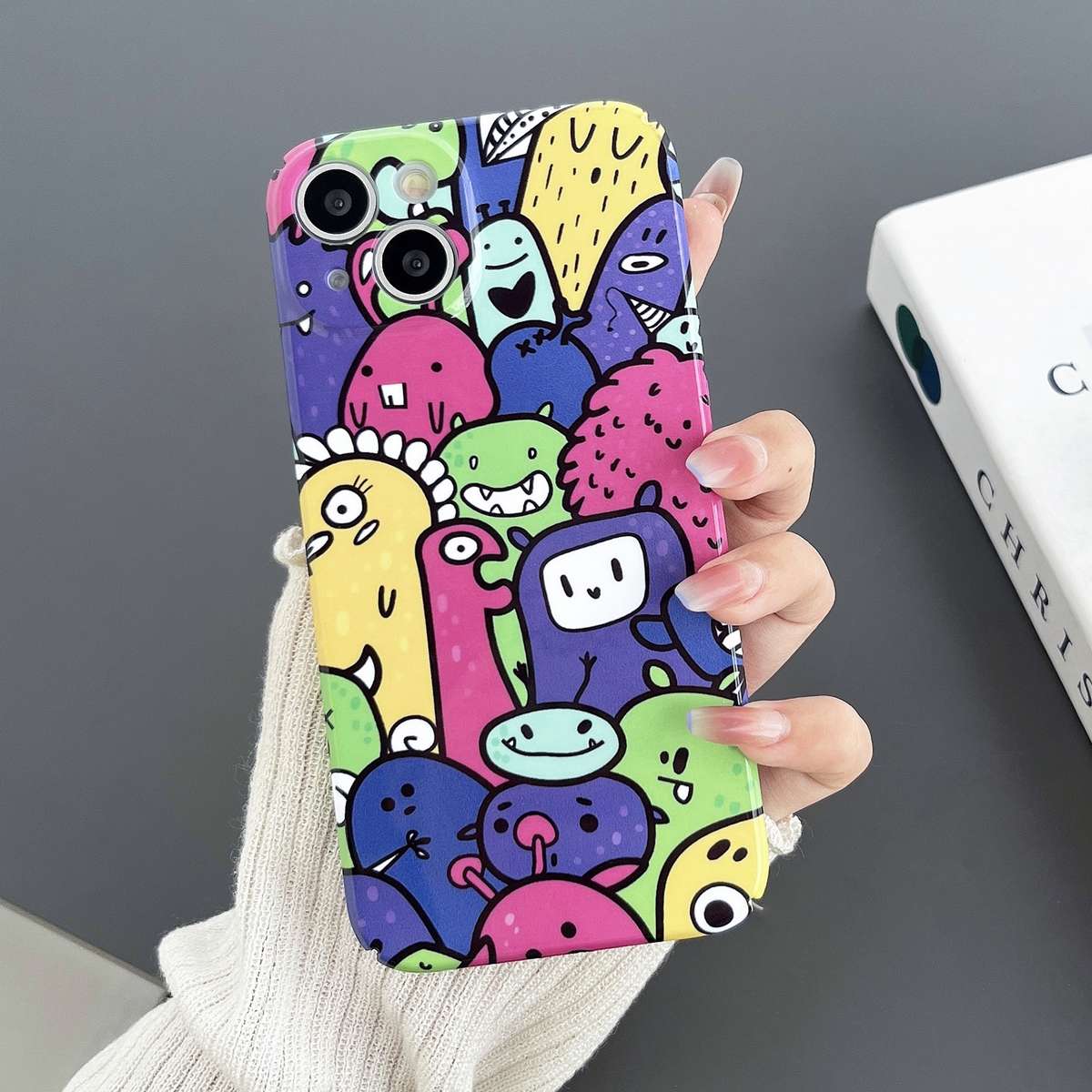 For iPhone XR Precise Hole Glossy PC Phone Case(Color Monster)