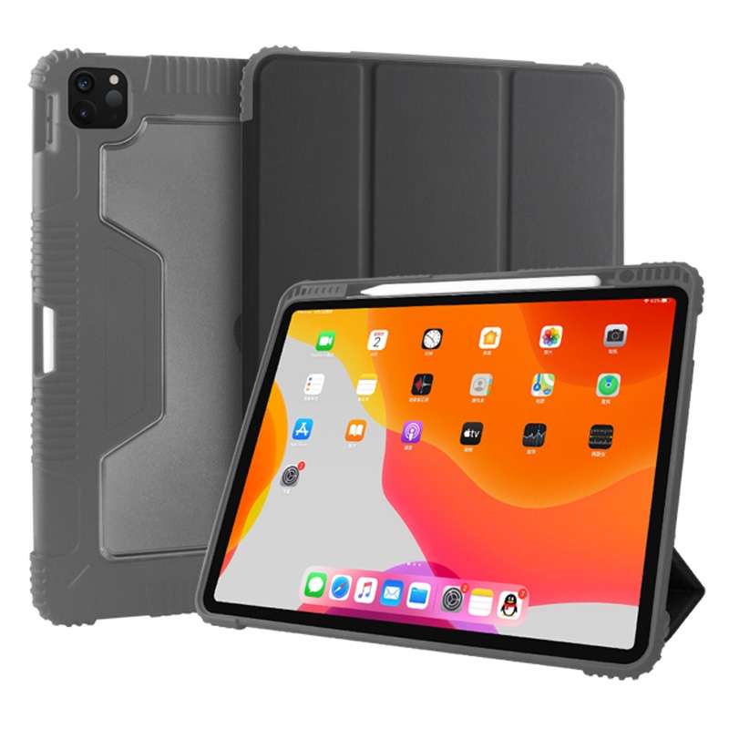For iPad Pro 12.9 inch 2022 / 2021 / 2020 Mutural Horizontal Flip PC + TPU + PU Leathe ... (Black)