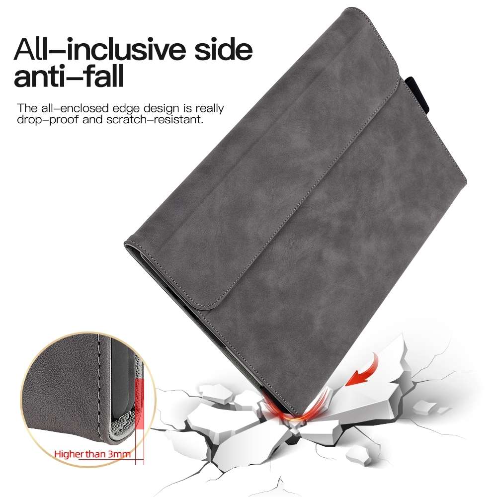 For Microsoft Surface Pro 7+ / 7 / 6 / 5 / 4 Sheepskin All-Inclusive Shockproof Protec ... (Brown)