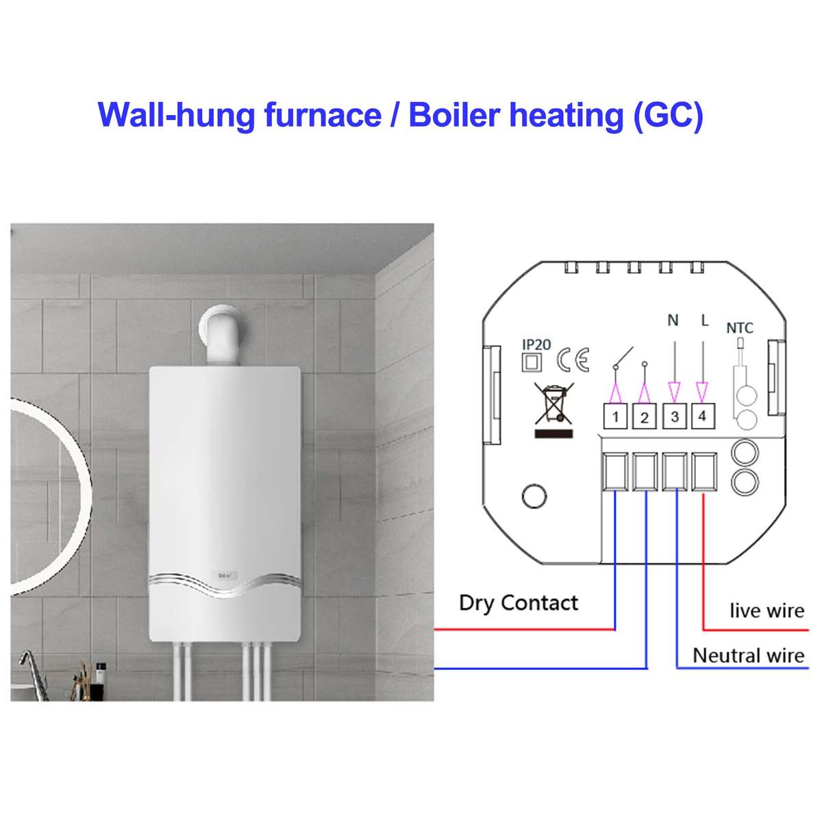 BHT-2002GCLM 220V Smart Home Heating Thermostat Boiler Heating WiFi Thermostat(White)