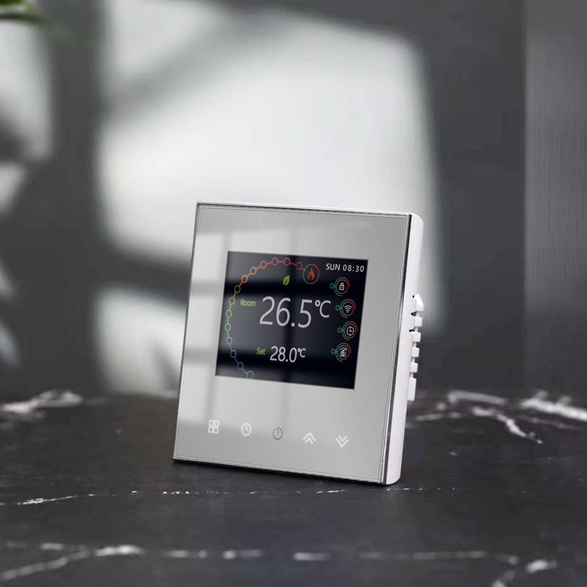 BHT-2002GBLM 220V Smart Home Heating Thermostat Electric Heating WiFi Thermostat with External Senso
