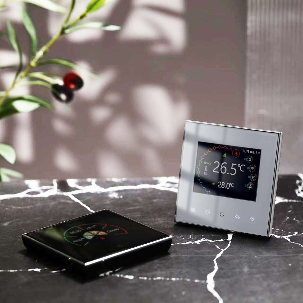 BHT-2002GBLM 220V Smart Home Heating Thermostat Electric Heating WiFi Thermostat with External Senso